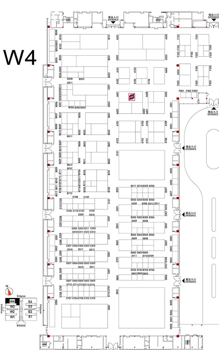 第十四屆中國國際機(jī)床工具展覽會(CIMES2018)W4展館展位圖 第十四屆中國國際機(jī)床工具展覽會(CIMES2018)W4展館展位圖